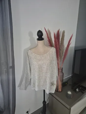 Superbe pull ajouré étoile oversize taille unique