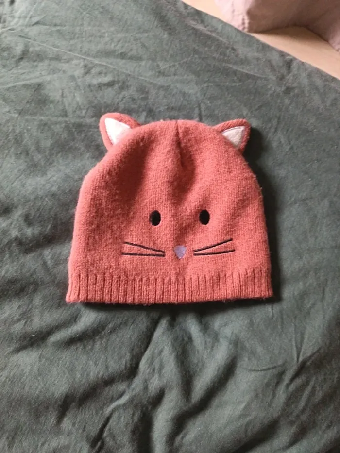 Bonnet chat bébé fille 6/12 mois