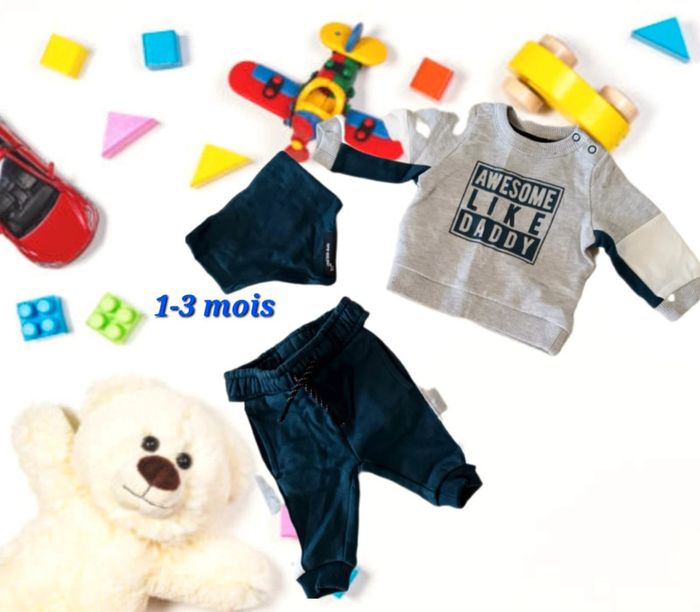 Ensemble Haut + Pantalon+ Bavoir "awesome like daddy "