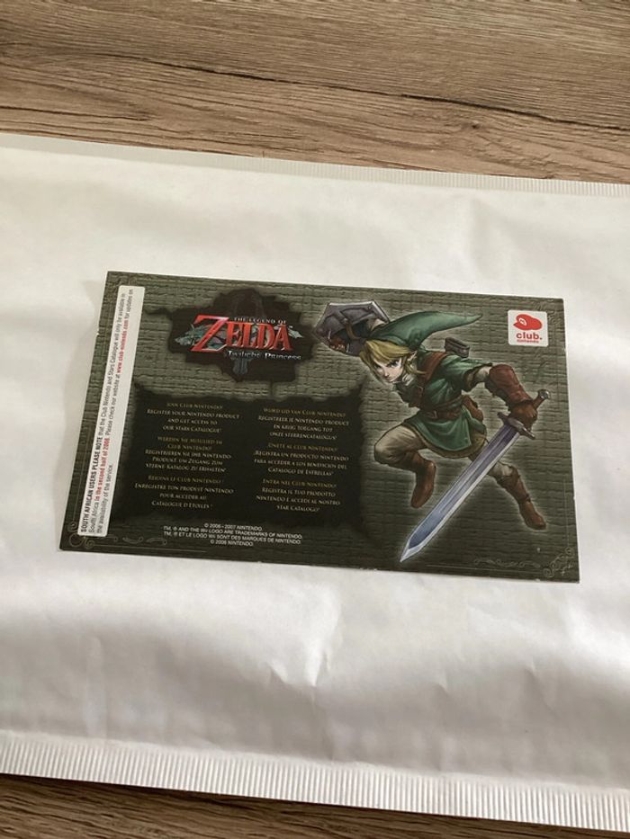 carte Nintendo wii club nintendo VIP non gratter the legend of zelda twilight princess