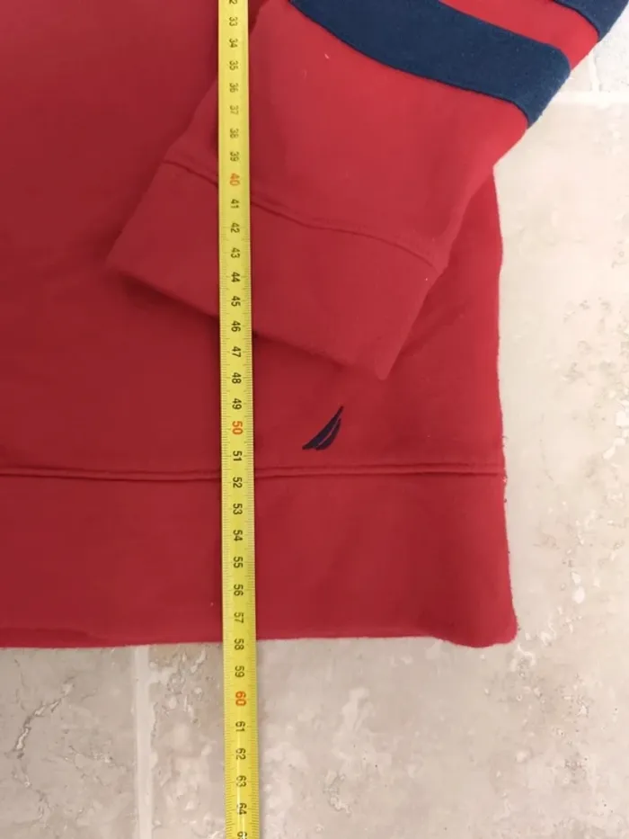Sweat capuche rouge et marine Homme M Nautica - photo numéro 6