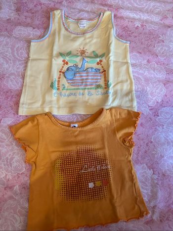 Lot de 2 t-shirts été bébé fille