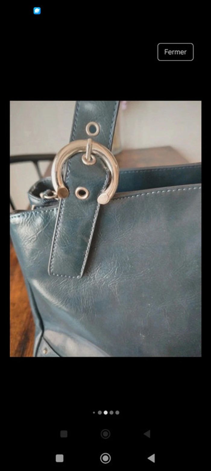 Sac à main cuir style vintage dressing excellent état - photo numéro 3