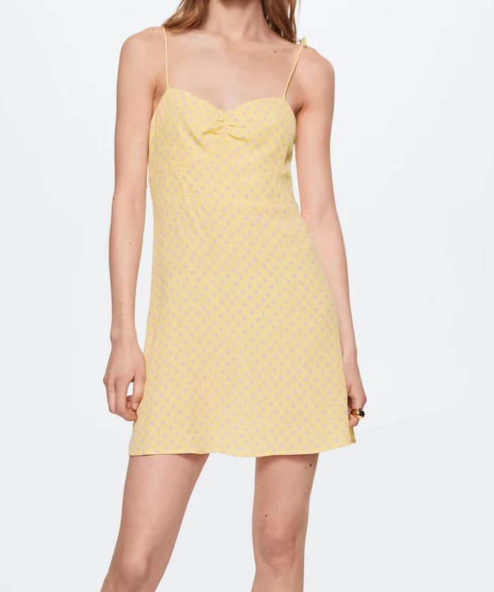 Robe courte jaune à pois - Mango - photo numéro 3