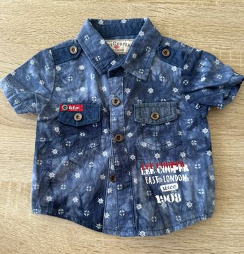 Chemise manches courtes garcon taille 3 mois bleu Lee Cooper 