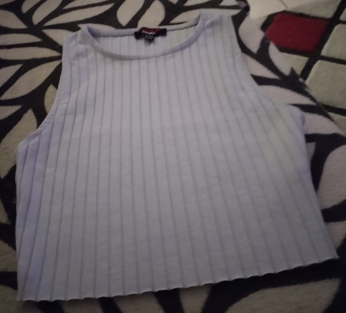 Haut bleu ciel "Jennyfer" XXS comme neuf - photo numéro 4