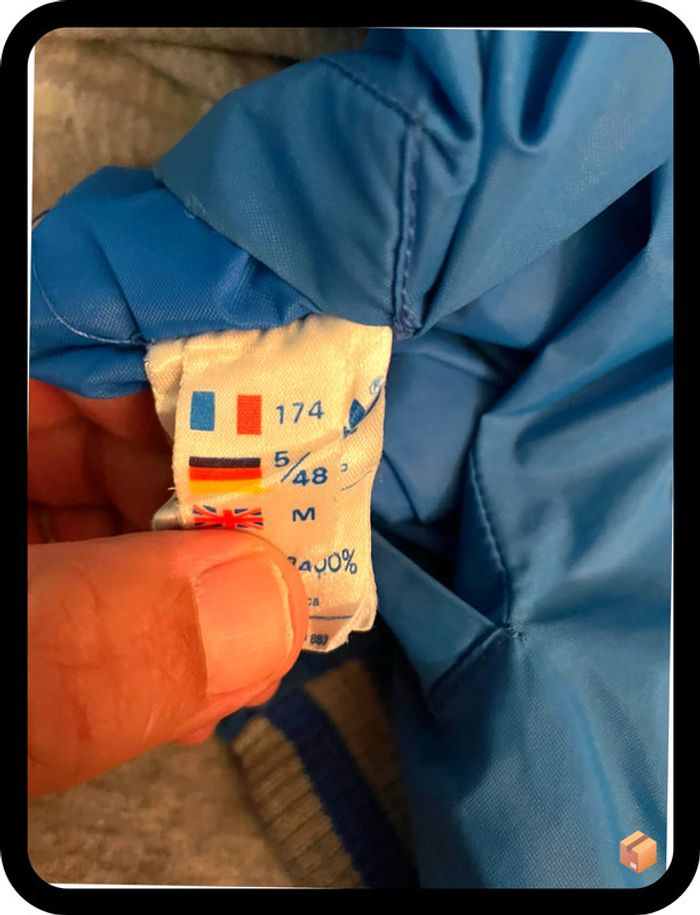Blouson léger réversible Adidas Originals – Taille 174 – Gris & Bleu – Vintage fabriqué en France - photo numéro 10