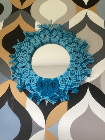 Couronne miroir macramé