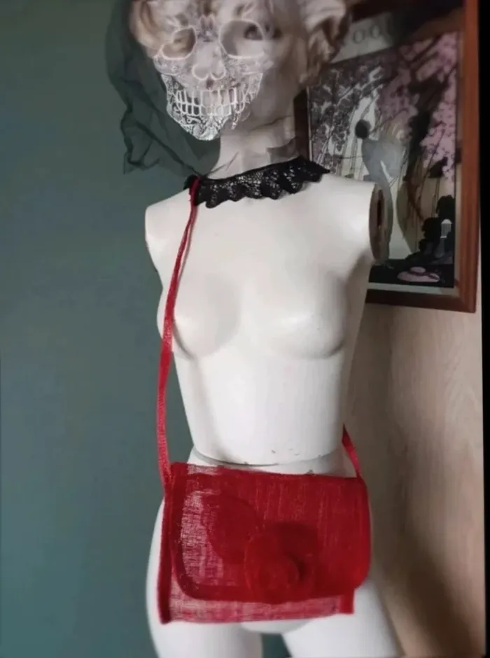 Pochette rouge bandoulière - photo numéro 2