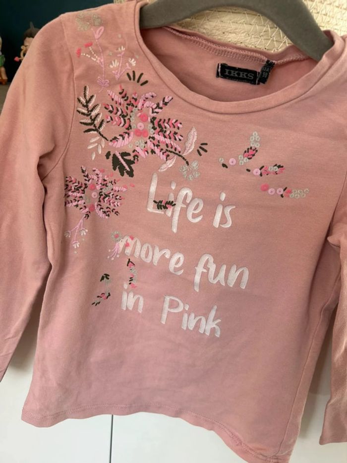 Haut rose - IKKS - 3 ans (98 cm ) - photo numéro 2