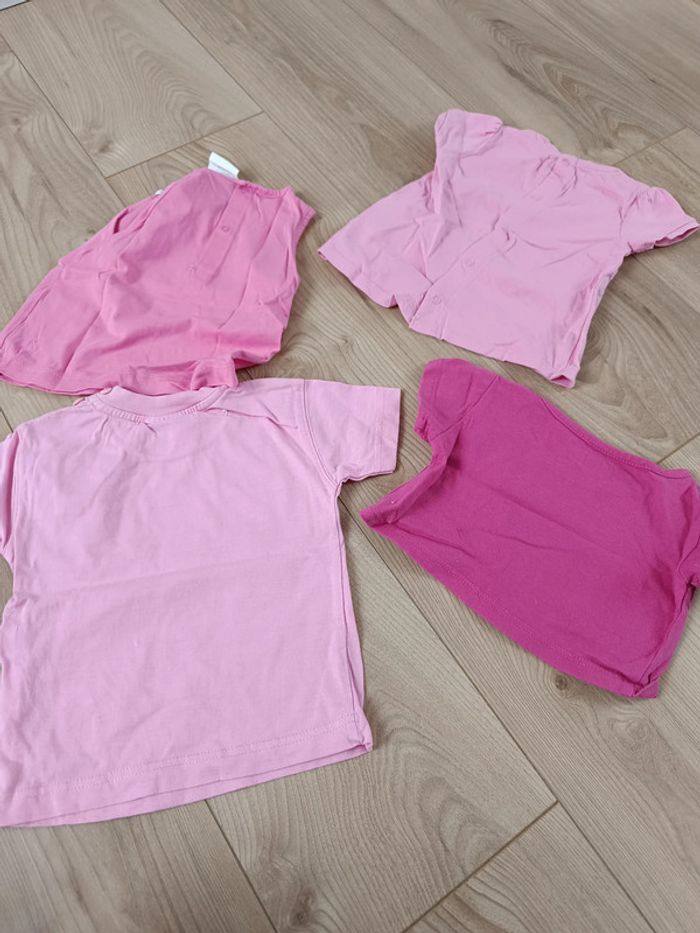 Lot de 4 t-shirts rose 6 mois fille - photo numéro 2