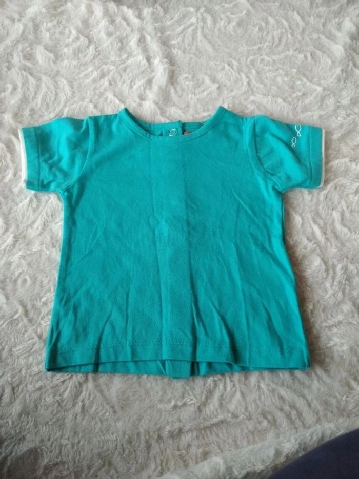 Ensemble (salopette (tee shirt) Garçon 6 mois Poisson Sous marin Tissaia 100% coton - photo numéro 10