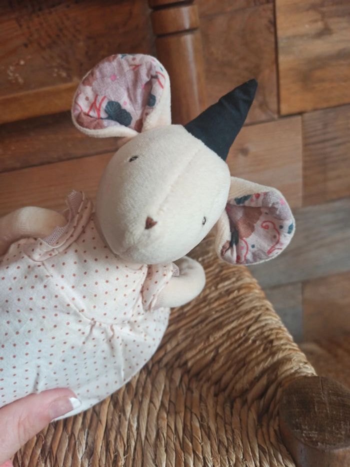Peluche souris boîte a musique moulin roty tbe - photo numéro 6