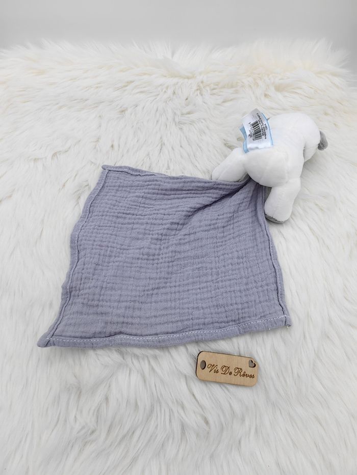 Doudou mouchoir Panda blanc et gris Baby Nat Bn0572 - photo numéro 7