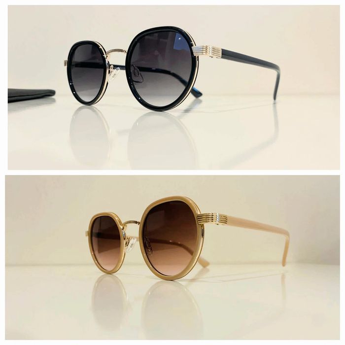 Lot de deux lunettes de soleil mixte noire et beige taille small