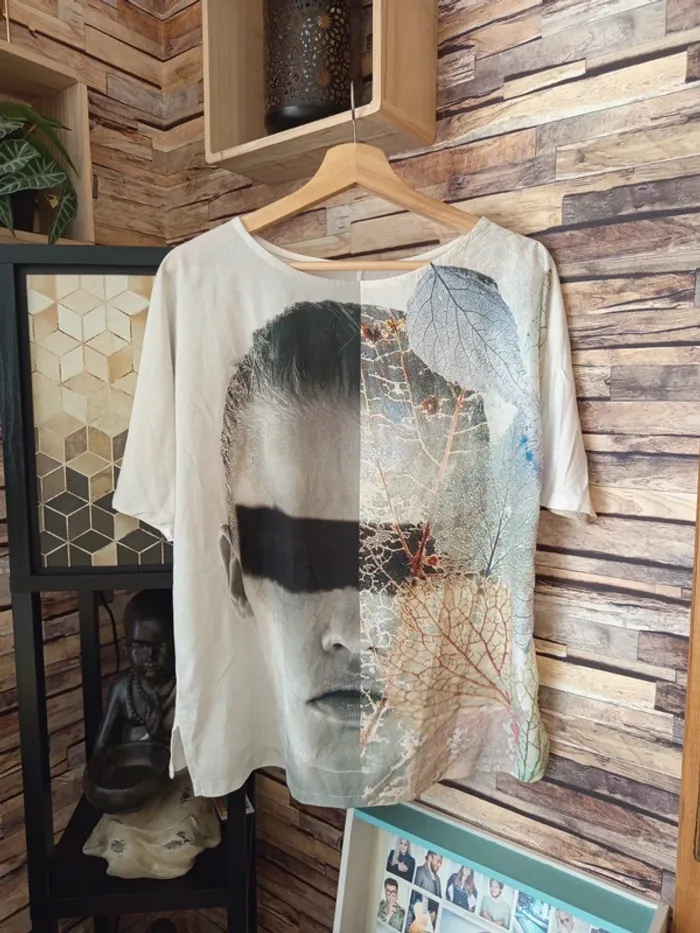 Tshirt large fluide femme feuille automne autumn