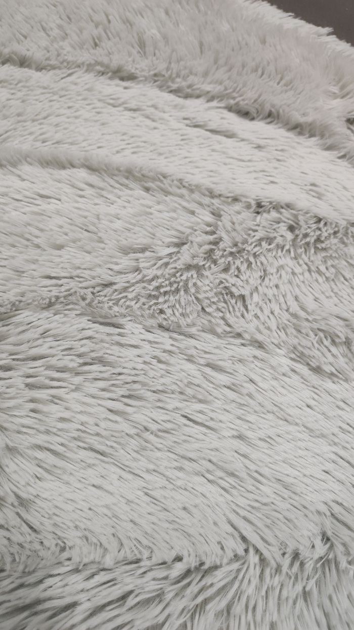 Tapis gris Ø90cm Poils longs - photo numéro 2