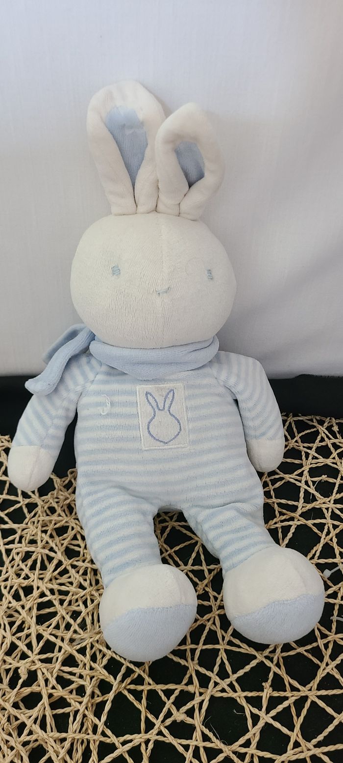 Doudou Lapin rayé bleu KLORANE - photo numéro 5