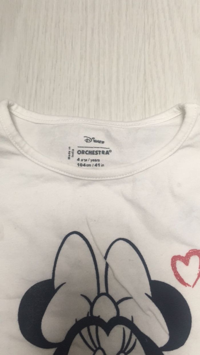 T-shirt minnie blanc orchestra 4 ans - photo numéro 3