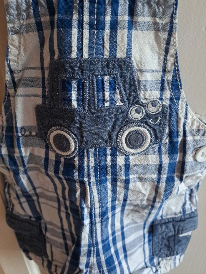 Salopette short bleu et blanc 3mois - photo numéro 4