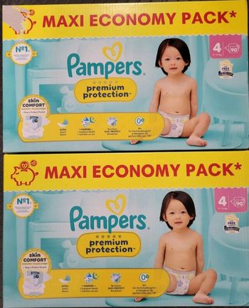 2 cartons de couches pampers premium taille 4