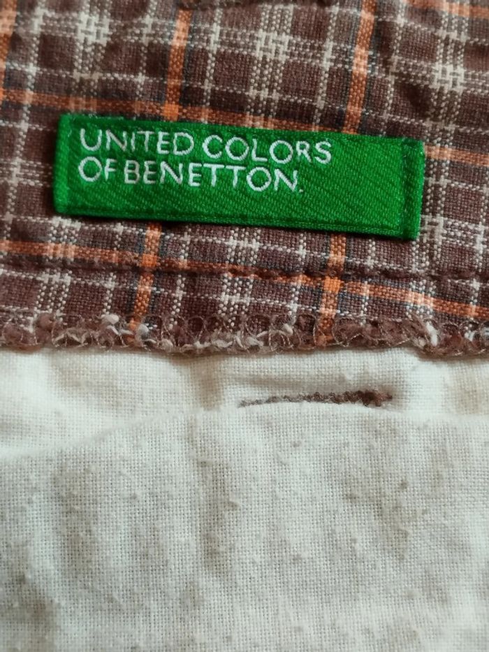 🧡 Benetton - Short - carreaux - marron orange - Taille 40 - 🧡 - photo numéro 2