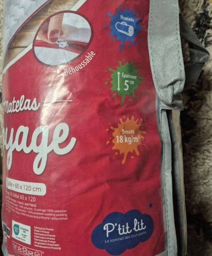 Matelas de voyage 60x120 ptit lit neuf - photo numéro 2
