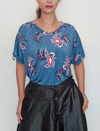 T-shirt fluide doux motif rétro taille 52