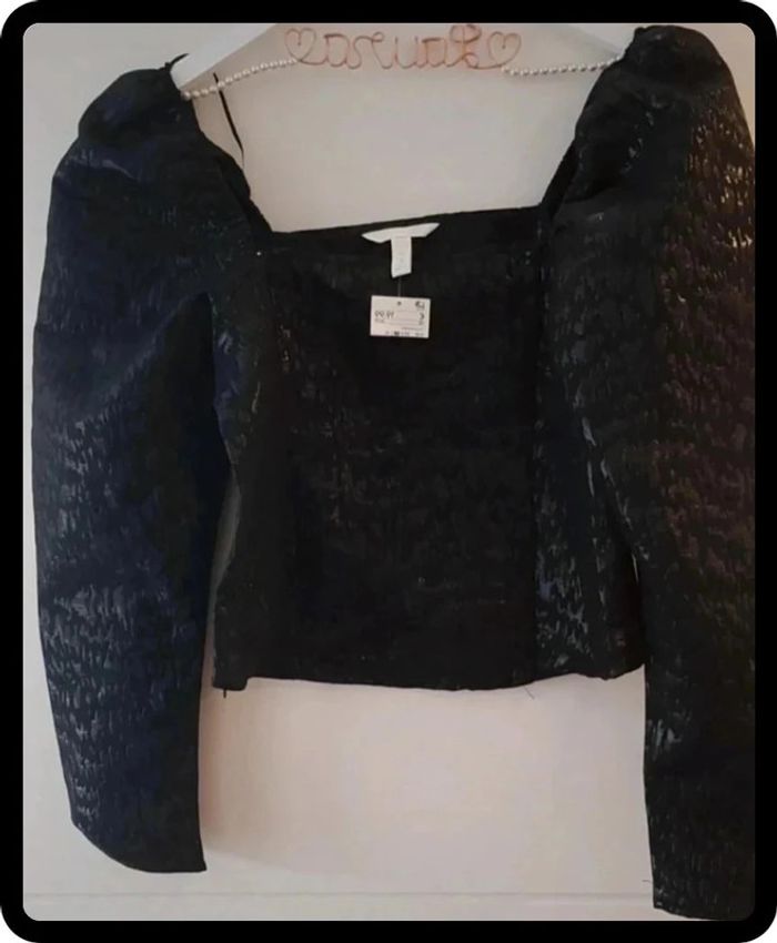 🌺 NEUF blouse manches bouffantes noire