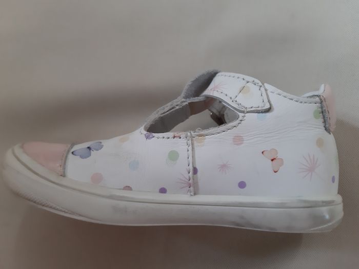 chaussures salomé blanches et roses mi-saison / été fille - papillons - Bellamy - 23 - photo numéro 4