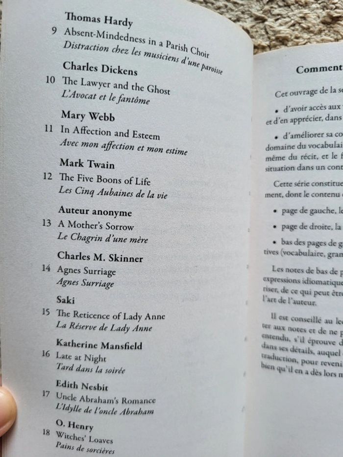 Livre bilingue Français / anglais 18 très courtes nouvelles anglaises et américaines - photo numéro 6