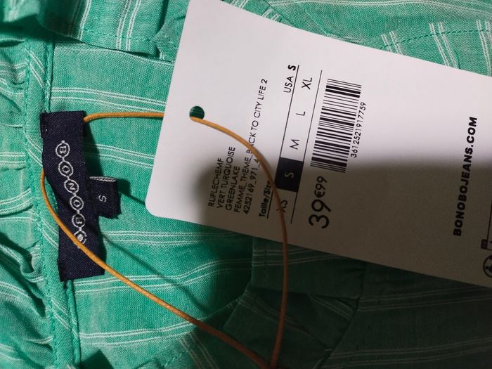 Chemise verte bonobo taille S soit 36/38 - photo numéro 4