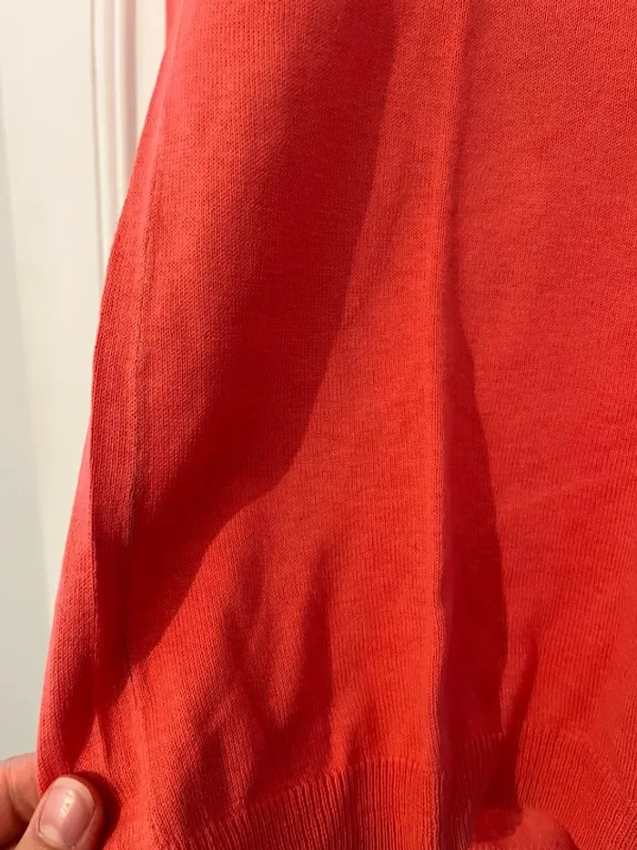 Pull fin col v orange femme Camaïeu - photo numéro 3