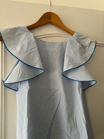 Blouse rayée bleu clair et blanc Jacadi 12 ans