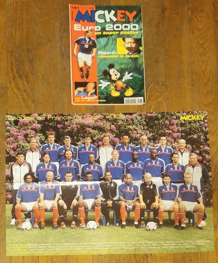 Ancien journal de mickey avec poster euro 2000- Zidane N°2503 vintage