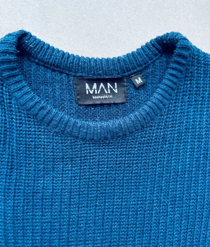 Magnifique pull bleu marine mailles Boohoo man - photo numéro 4
