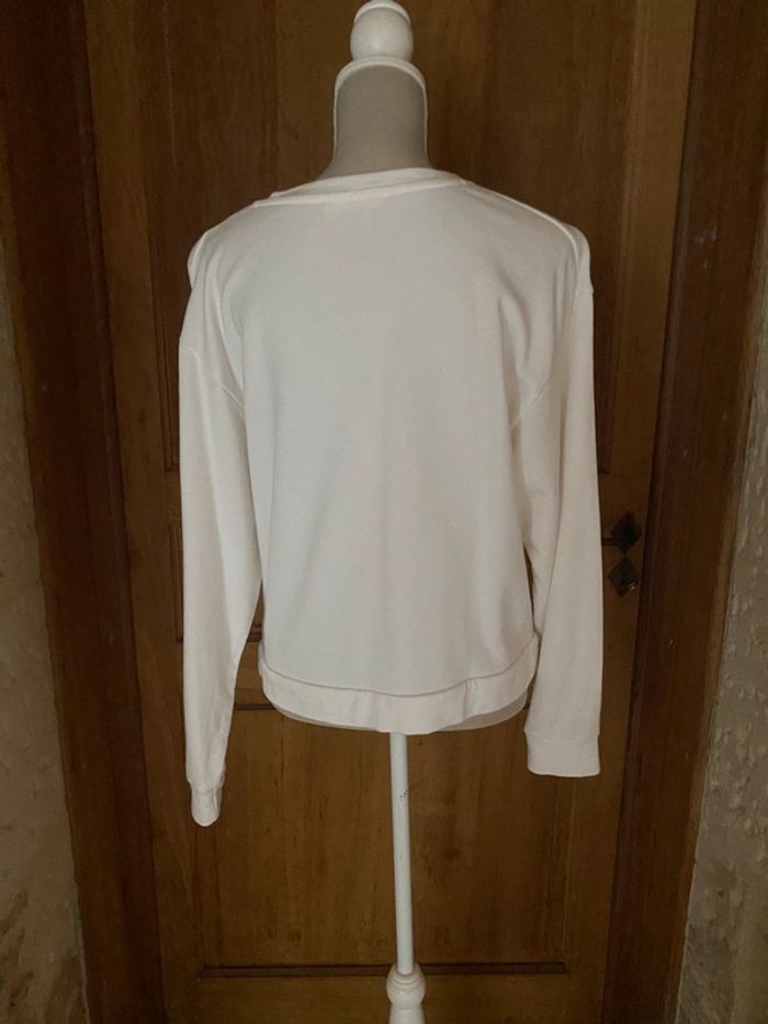 Sweat Blanc habillé avec liens sur la poitrine Mango taille 36 - photo numéro 3