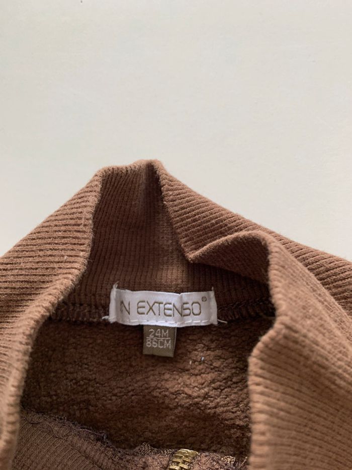 Gilet zippé marron 2 ans bébé garçon - photo numéro 2