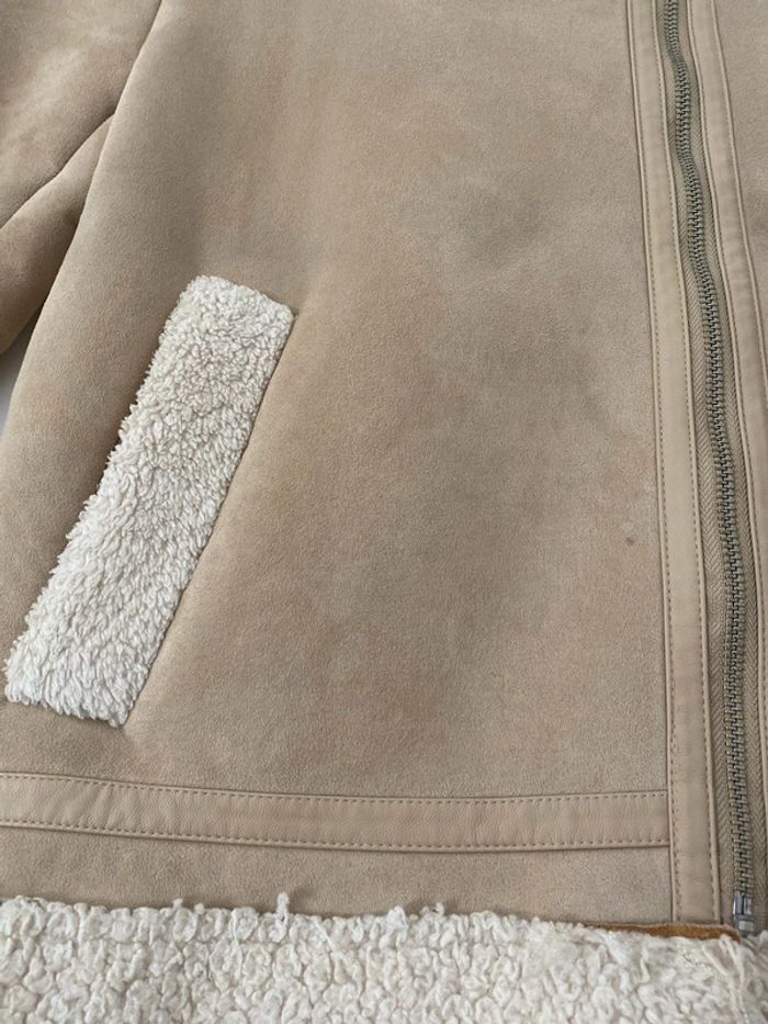 Veste en daim marron et beige Enfant fille 9 ans Zara - photo numéro 3