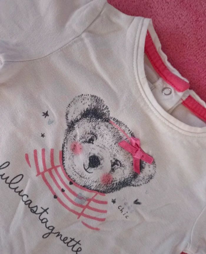 T-shirt Lulu Castagnette taille 3 mois en très bon état - photo numéro 2
