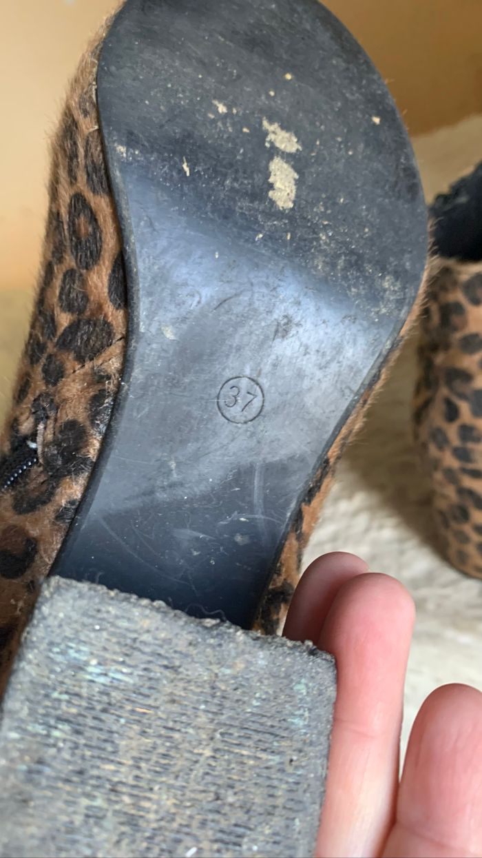 Boots femme marron léopard effet suédine Pimkie Un zip T37 - photo numéro 7