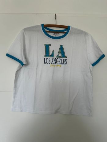 Tee-shirt bleu et blanc "Los Angeles"