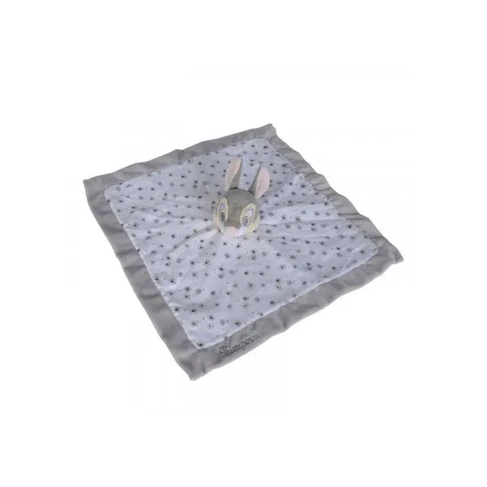 Grand doudou plat lange blanc et gris Panpan le lapin – Disney Bambi (neuf) - photo numéro 2
