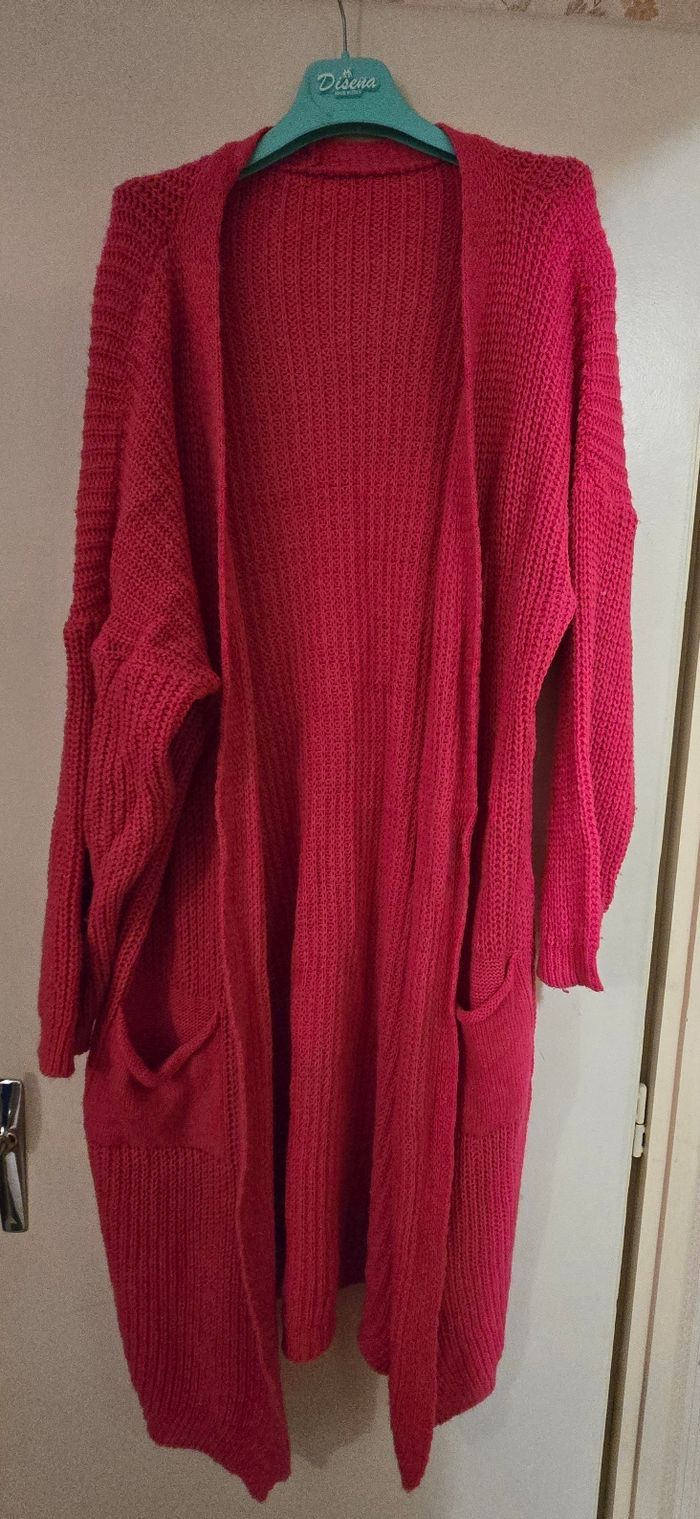 Gilet long fushia