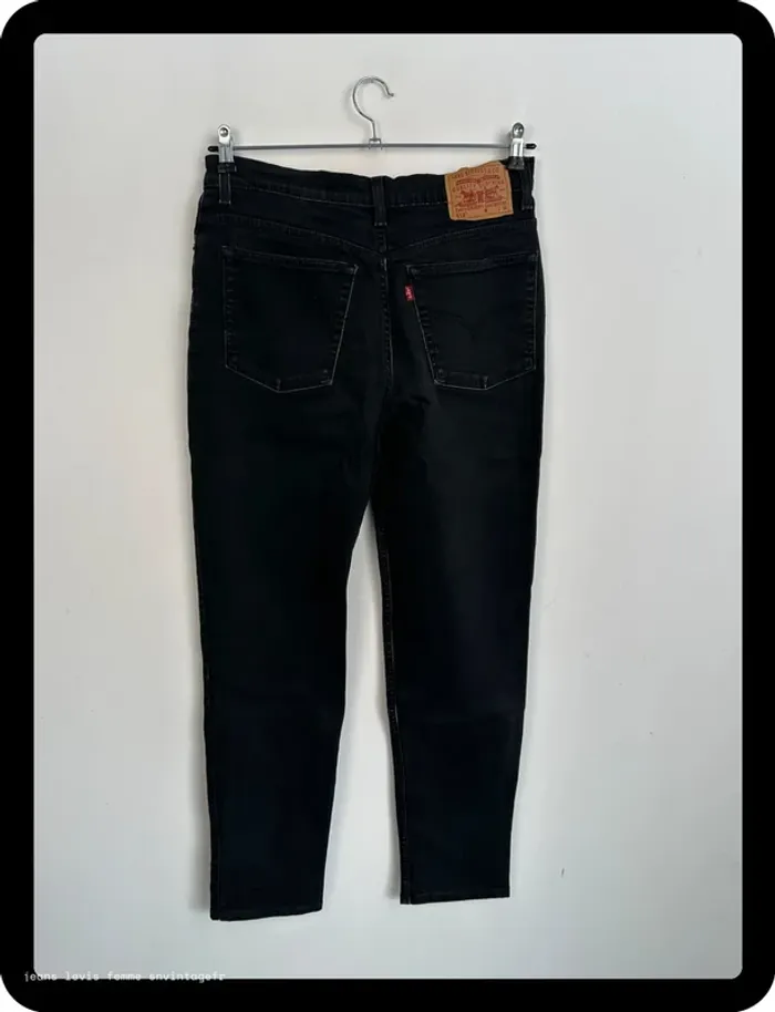 Jean Levi's Femme Noir | Slim Fit Tapered Leg | Taille W28 FR38 | Très Bon État | BP71