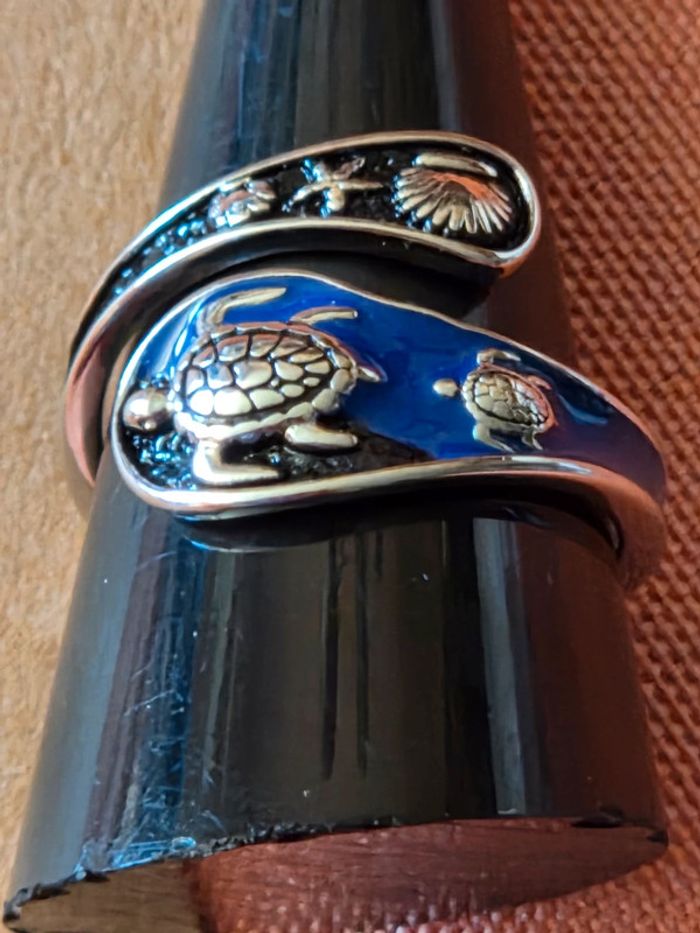 Bague en argent 925 tortue - photo numéro 2