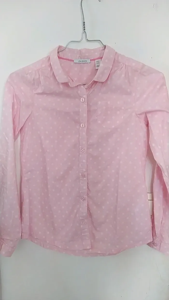 Chemise rose🍥 à pois filles 10 ans Okaïdi