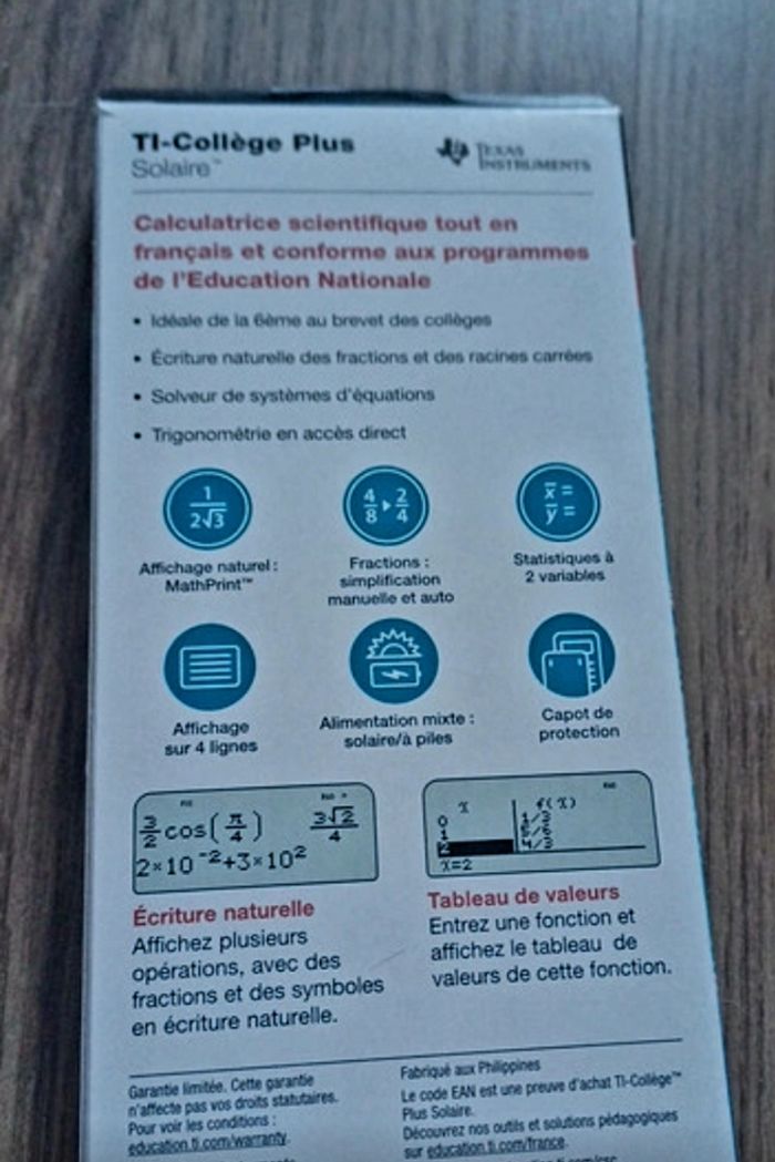 Calculatrice NEUVE TI collège plus de Texas Instruments - photo numéro 2