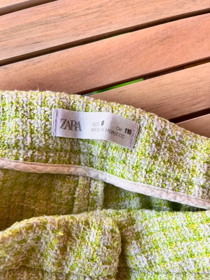Short en tweed vert Zara 6 ans - photo numéro 3