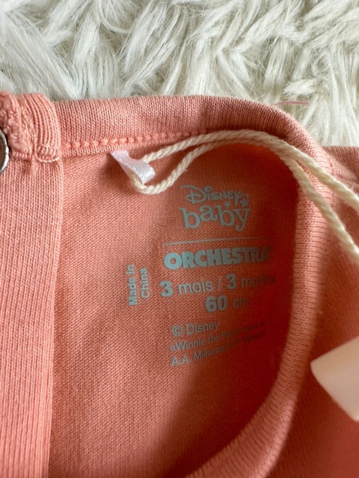 T-shirt rose Winnie l’ourson orchestra taille 3 mois - photo numéro 3